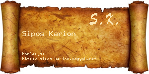 Sipos Karion névjegykártya